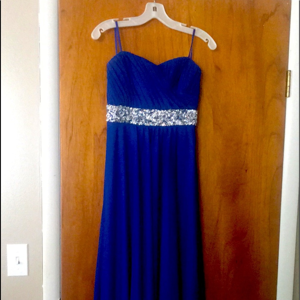 Midnight blue dress.